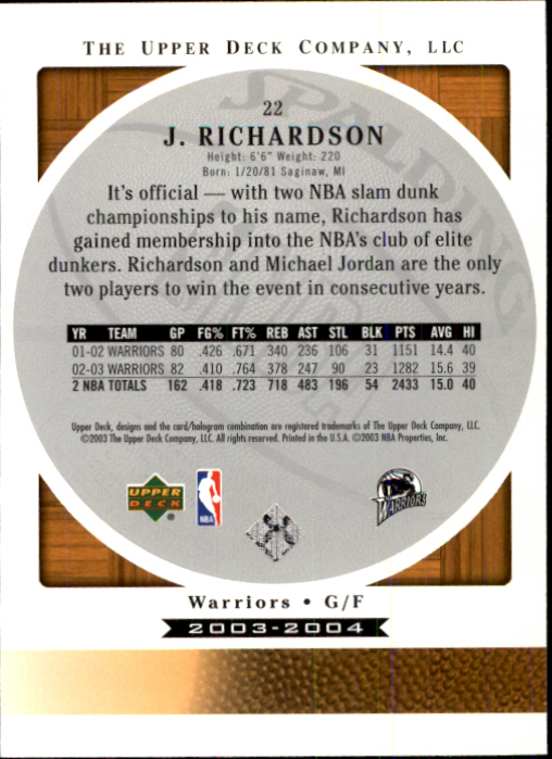2003/2004 Standing O (Upper Deck) Basketball Part 1 Main Set - Picture 45 of 231