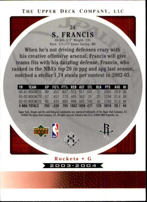 2003/2004 Standing O (Upper Deck) Basketball Part 1 Main Set - Picture 49 of 231