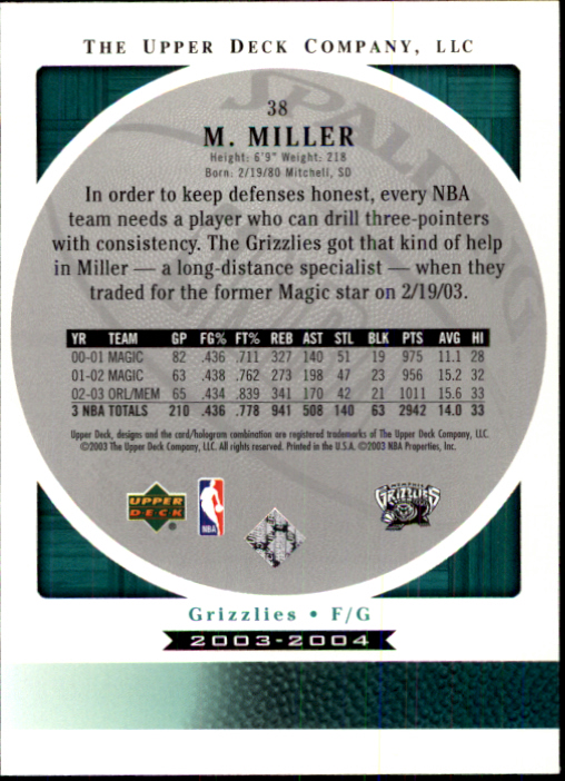 2003/2004 Standing O (Upper Deck) Basketball Part 1 Main Set - Picture 77 of 231