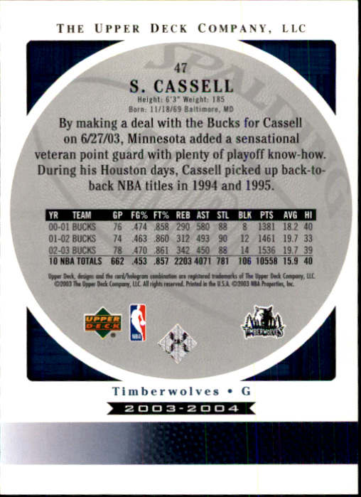 2003/2004 Standing O (Upper Deck) Basketball Part 1 Main Set - Picture 95 of 231
