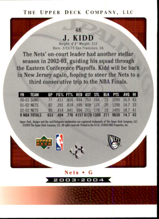 2003/2004 Standing O (Upper Deck) Basketball Part 1 Main Set - Picture 97 of 231