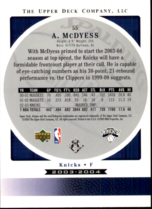 2003/2004 Standing O (Upper Deck) Basketball Part 1 Main Set - Picture 111 of 231