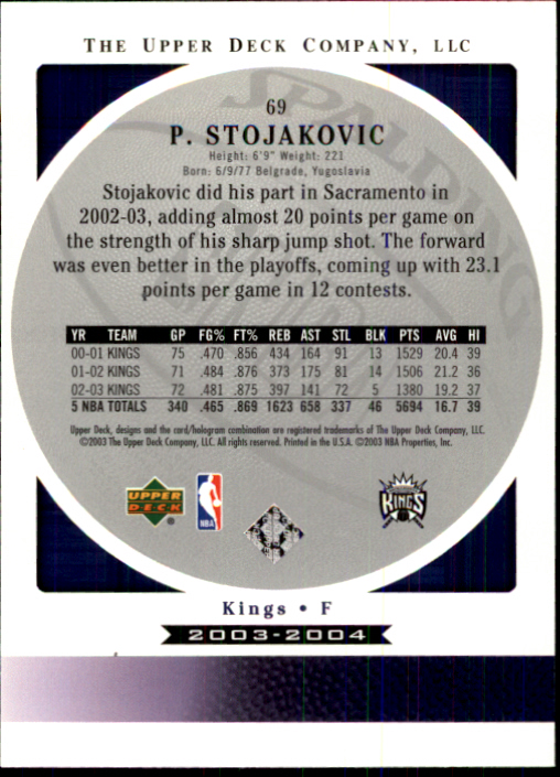 2003/2004 Standing O (Upper Deck) Basketball Part 1 Main Set - Picture 139 of 231