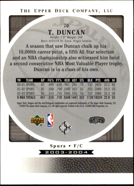 2003/2004 Standing O (Upper Deck) Basketball Part 1 Main Set - Picture 141 of 231
