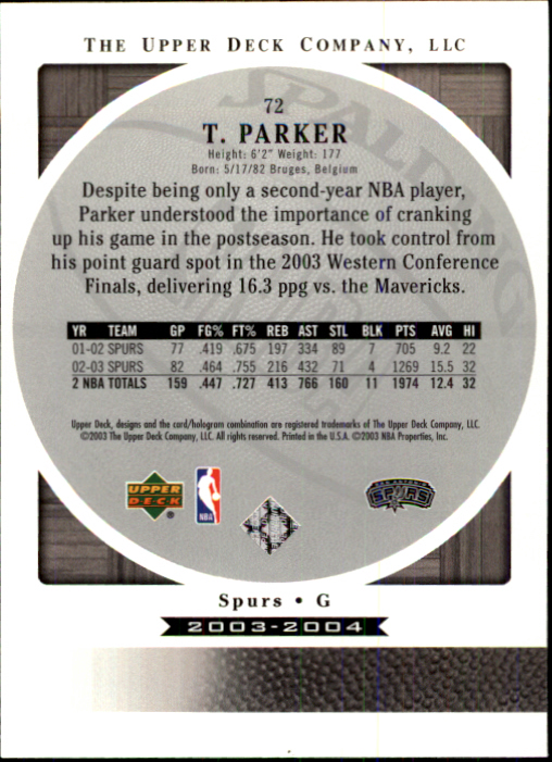 2003/2004 Standing O (Upper Deck) Basketball Part 1 Main Set - Picture 145 of 231