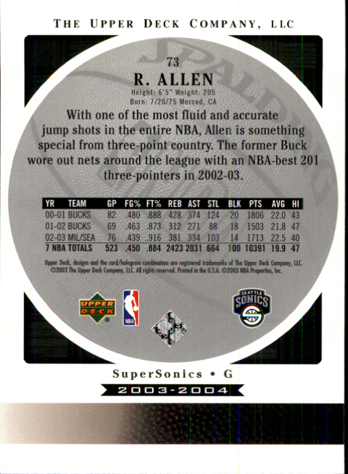 2003/2004 Standing O (Upper Deck) Basketball Part 1 Main Set - Picture 147 of 231
