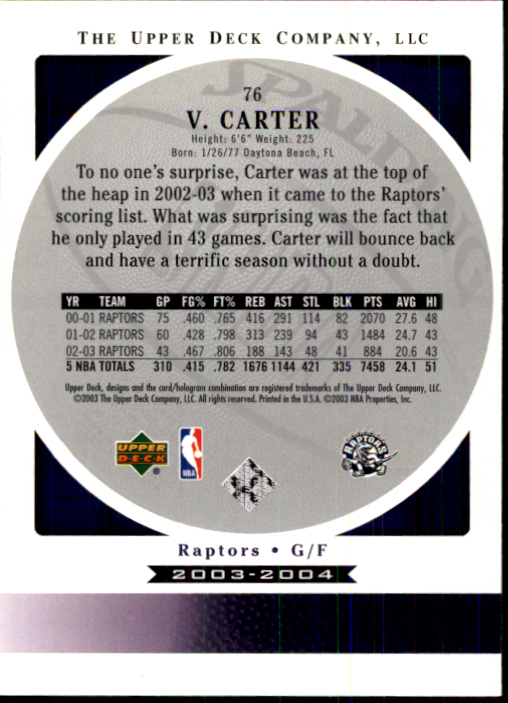 2003/2004 Standing O (Upper Deck) Basketball Part 1 Main Set - Picture 153 of 231