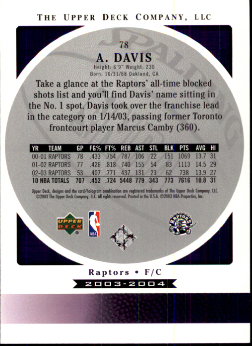 2003/2004 Standing O (Upper Deck) Basketball Part 1 Main Set - Picture 157 of 231