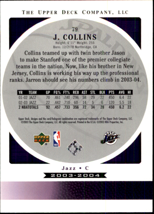 2003/2004 Standing O (Upper Deck) Basketball Part 1 Main Set - Picture 159 of 231
