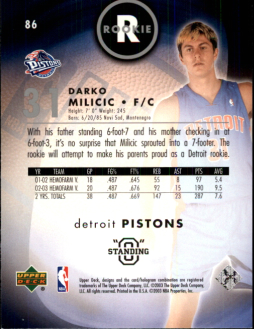 2003/2004 Standing O (Upper Deck) Basketball Part 1 Main Set - Picture 171 of 231
