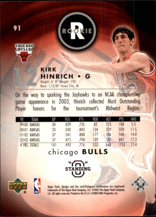 2003/2004 Standing O (Upper Deck) Basketball Part 1 Main Set - Picture 175 of 231
