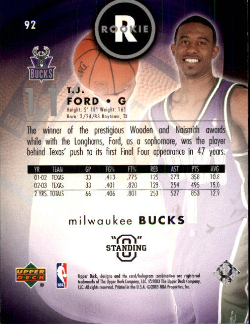 2003/2004 Standing O (Upper Deck) Basketball Part 1 Main Set - Picture 177 of 231