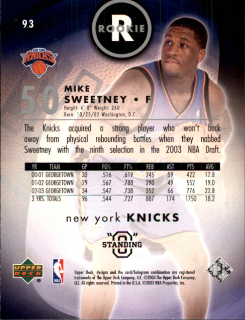 2003/2004 Standing O (Upper Deck) Basketball Part 1 Main Set - Picture 179 of 231