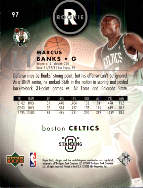 2003/2004 Standing O (Upper Deck) Basketball Part 1 Main Set - Picture 183 of 231
