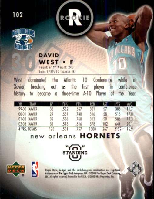 2003/2004 Standing O (Upper Deck) Basketball Part 1 Main Set - Picture 191 of 231
