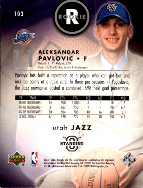 2003/2004 Standing O (Upper Deck) Basketball Part 1 Main Set - Picture 193 of 231