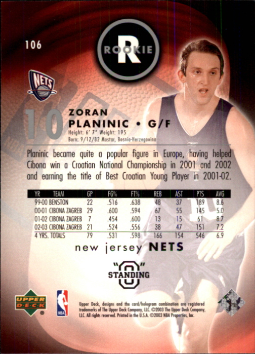 2003/2004 Standing O (Upper Deck) Basketball Part 1 Main Set - Picture 195 of 231