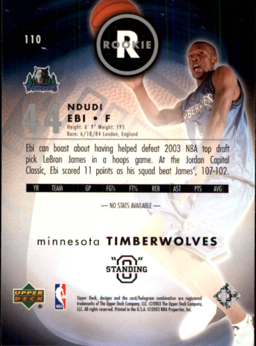 2003/2004 Standing O (Upper Deck) Basketball Part 1 Main Set - Picture 203 of 231
