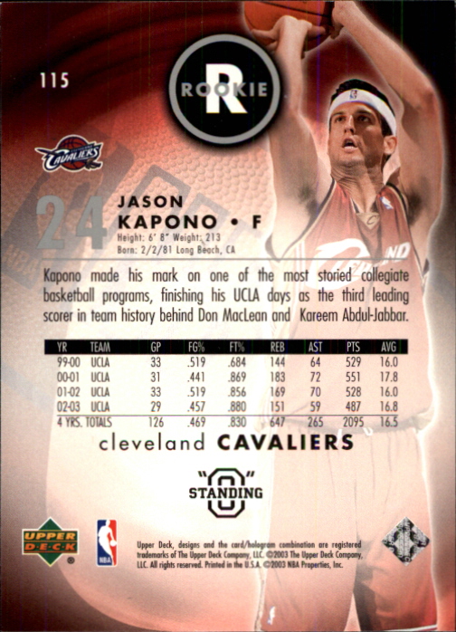 2003/2004 Standing O (Upper Deck) Basketball Part 1 Main Set - Picture 213 of 231