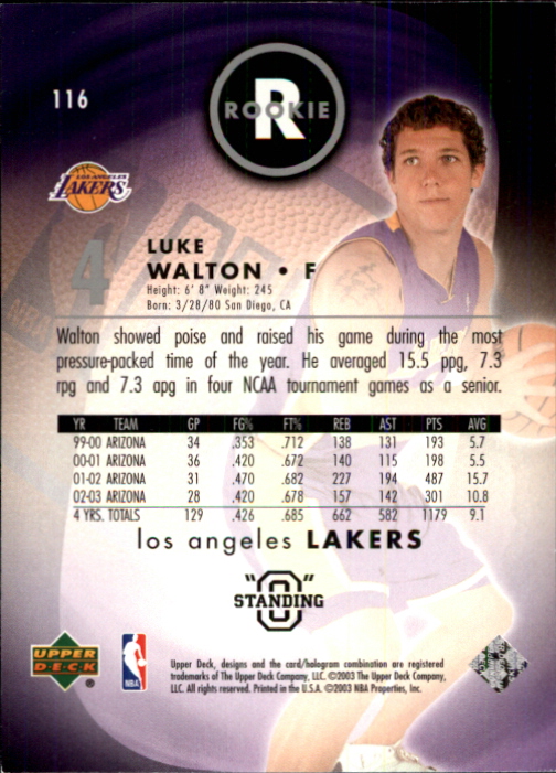 2003/2004 Standing O (Upper Deck) Basketball Part 1 Main Set - Picture 215 of 231
