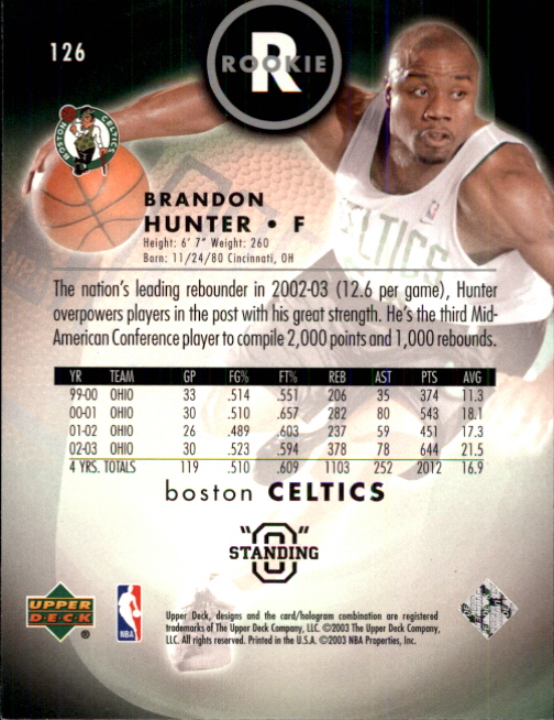 2003/2004 Standing O (Upper Deck) Basketball Part 1 Main Set - Picture 231 of 231