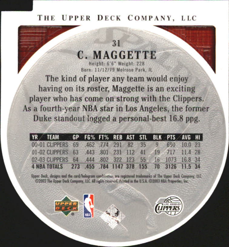 2003/2004 Standing O (Upper Deck) Basketball Part 2 Die Cuts/Embossed - Picture 59 of 173