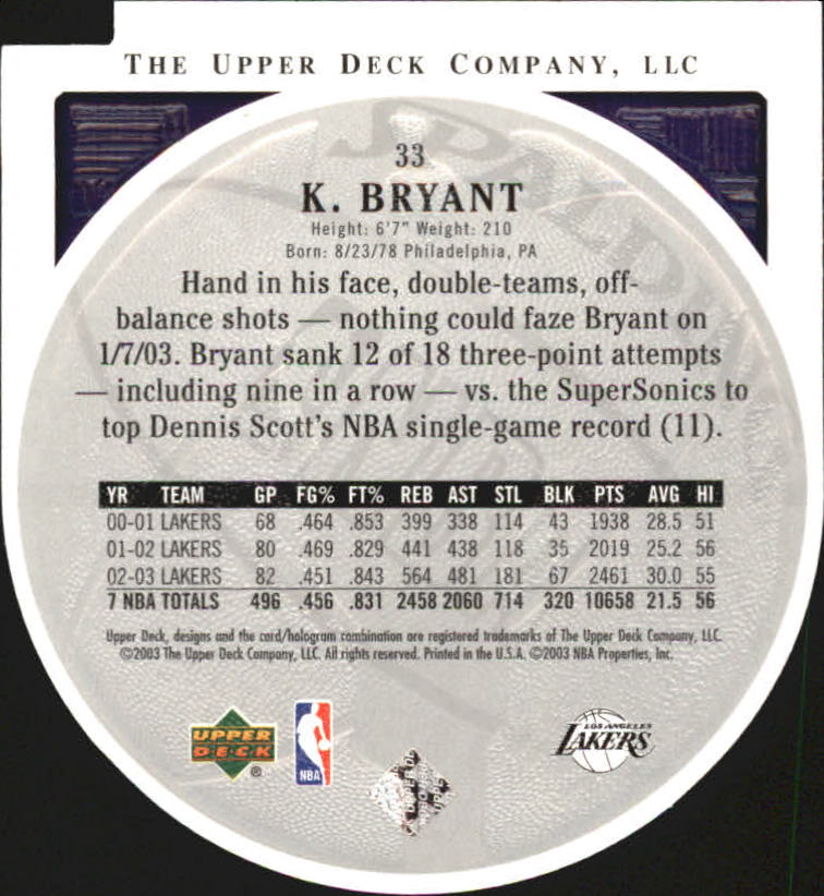 2003/2004 Standing O (Upper Deck) Basketball Part 2 Die Cuts/Embossed - Picture 63 of 173