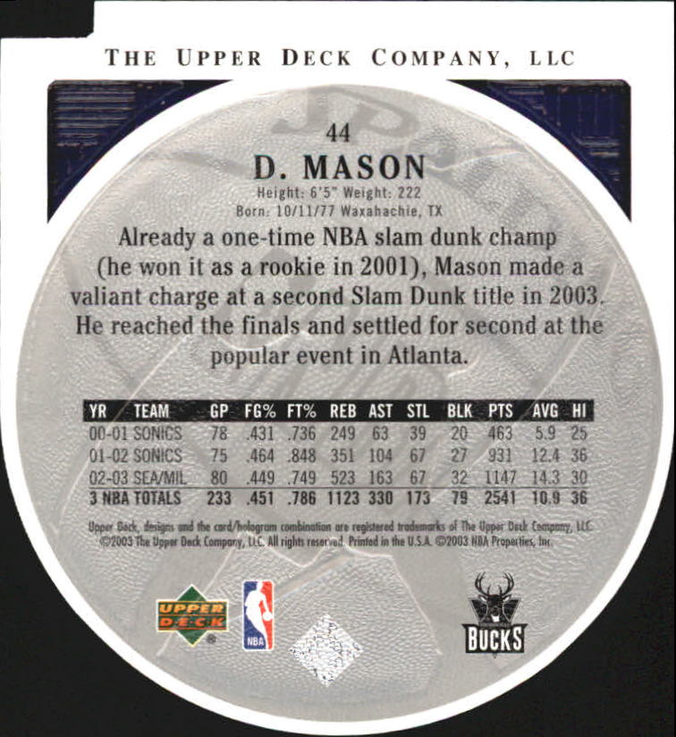 2003/2004 Standing O (Upper Deck) Basketball Part 2 Die Cuts/Embossed - Picture 83 of 173