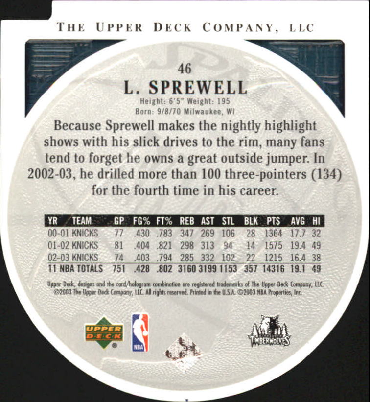 2003/2004 Standing O (Upper Deck) Basketball Part 2 Die Cuts/Embossed - Picture 87 of 173