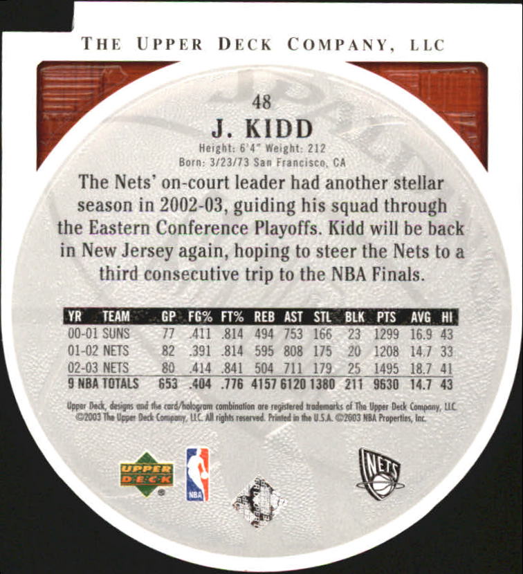 2003/2004 Standing O (Upper Deck) Basketball Part 2 Die Cuts/Embossed - Picture 91 of 173