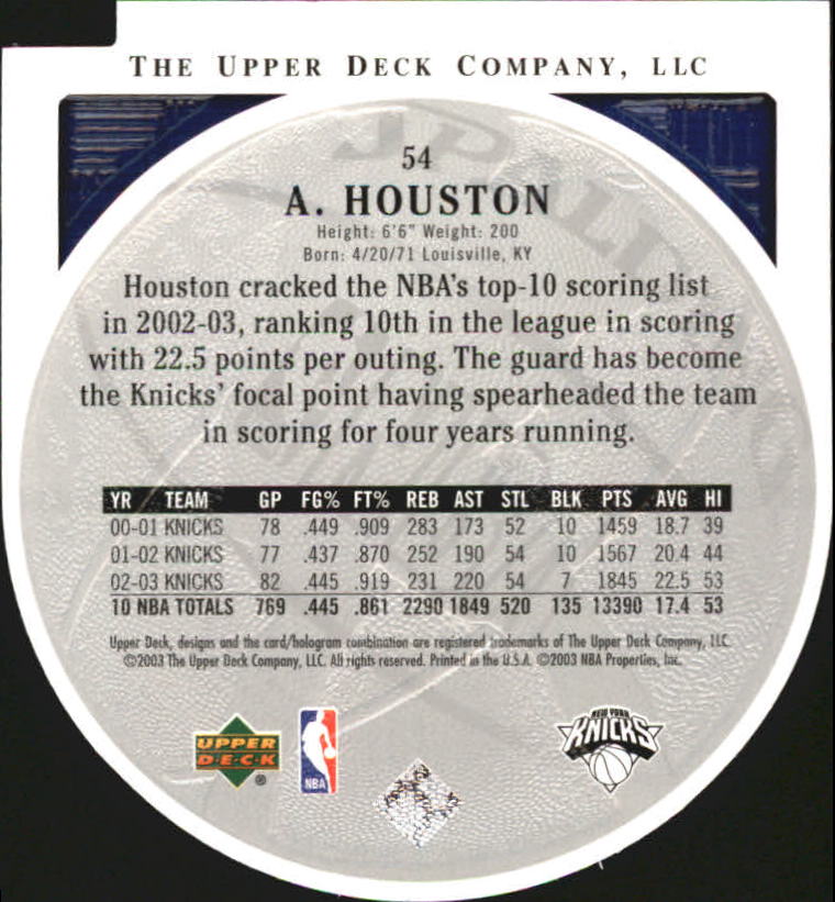 2003/2004 Standing O (Upper Deck) Basketball Part 2 Die Cuts/Embossed - Picture 101 of 173