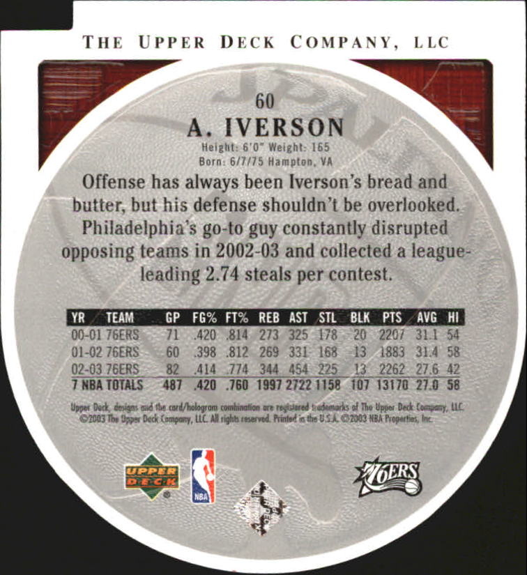 2003/2004 Standing O (Upper Deck) Basketball Part 2 Die Cuts/Embossed - Picture 113 of 173