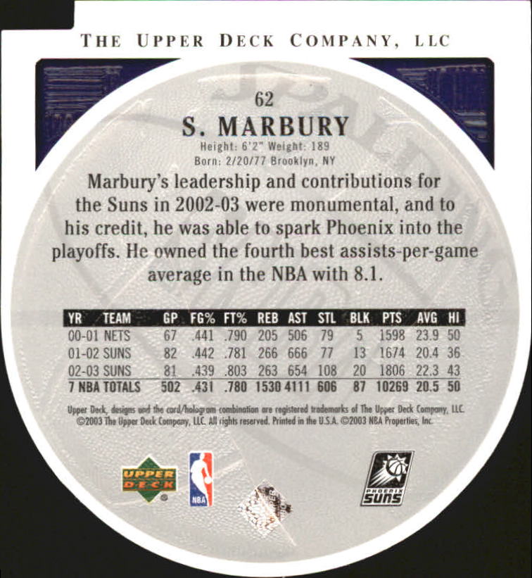 2003/2004 Standing O (Upper Deck) Basketball Part 2 Die Cuts/Embossed - Picture 115 of 173