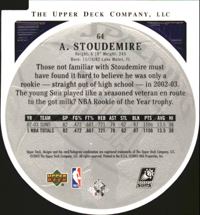 2003/2004 Standing O (Upper Deck) Basketball Part 2 Die Cuts/Embossed - Picture 119 of 173