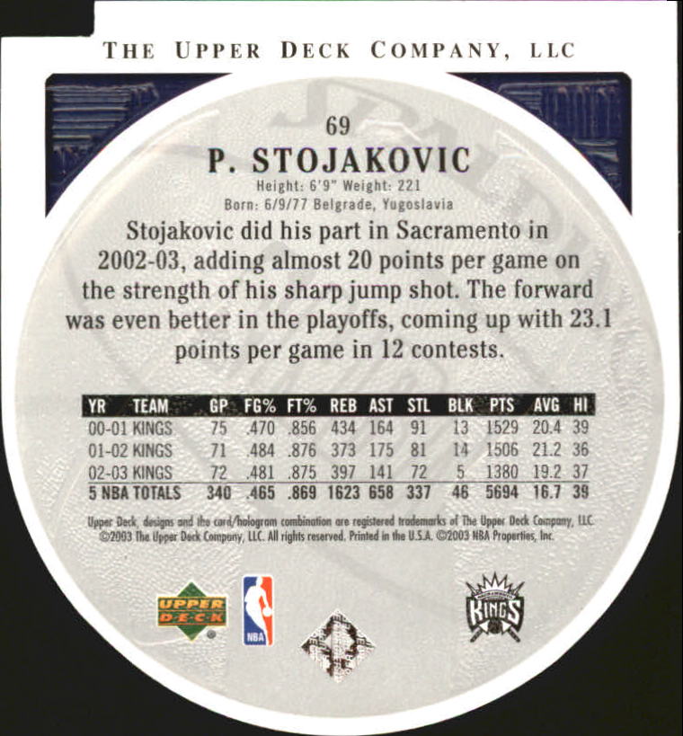 2003/2004 Standing O (Upper Deck) Basketball Part 2 Die Cuts/Embossed - Picture 129 of 173
