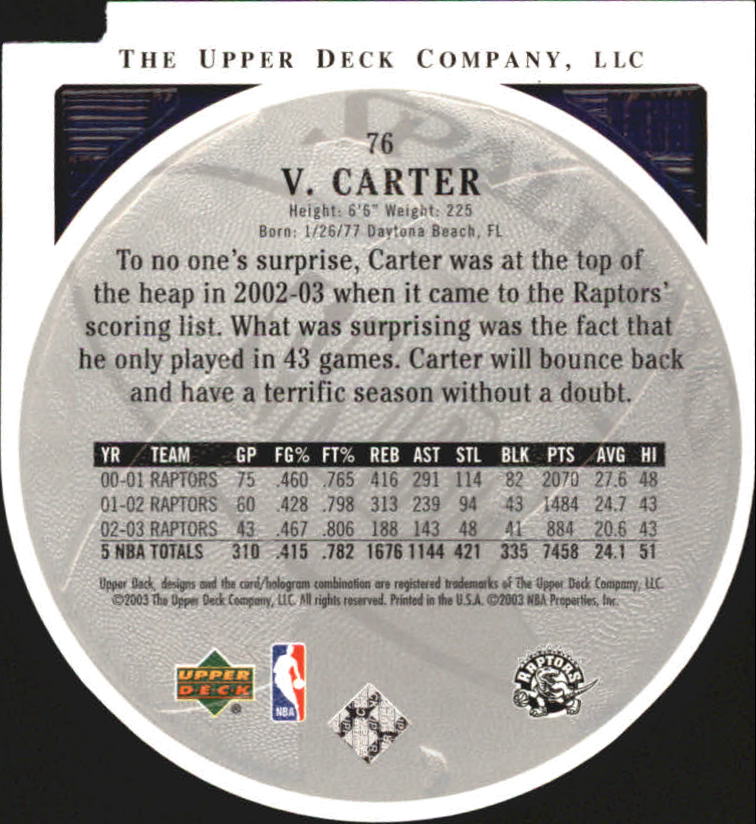 2003/2004 Standing O (Upper Deck) Basketball Part 2 Die Cuts/Embossed - Picture 143 of 173