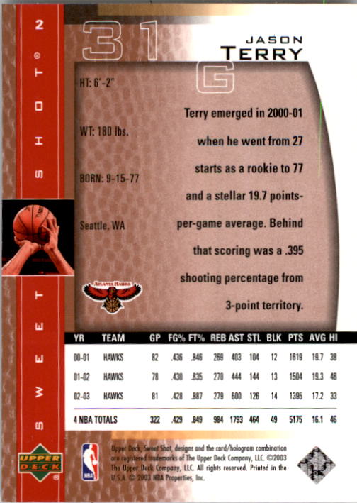 2003/2004 Sweet Shot (Upper Deck) Basketball - Picture 219 of 221