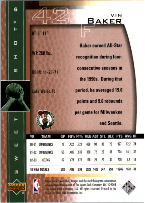 2003/2004 Sweet Shot (Upper Deck) Basketball - Picture 211 of 221