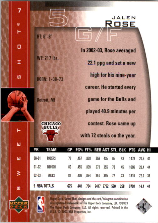 2003/2004 Sweet Shot (Upper Deck) Basketball - Picture 209 of 221