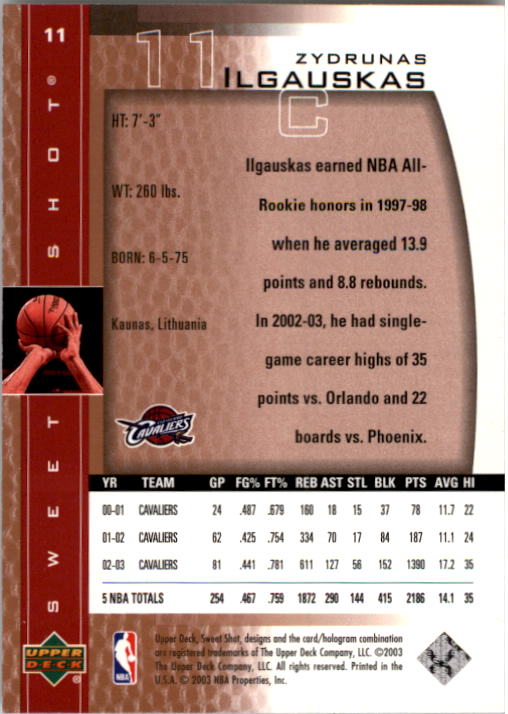 2003/2004 Sweet Shot (Upper Deck) Basketball - Picture 203 of 221