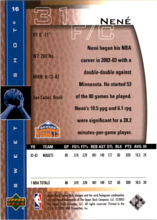 2003/2004 Sweet Shot (Upper Deck) Basketball - Picture 193 of 221