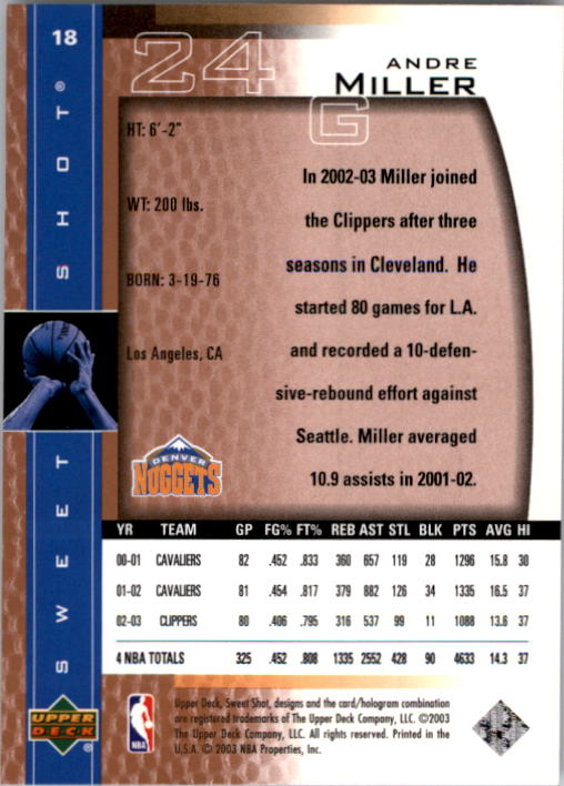 2003/2004 Sweet Shot (Upper Deck) Basketball - Picture 189 of 221