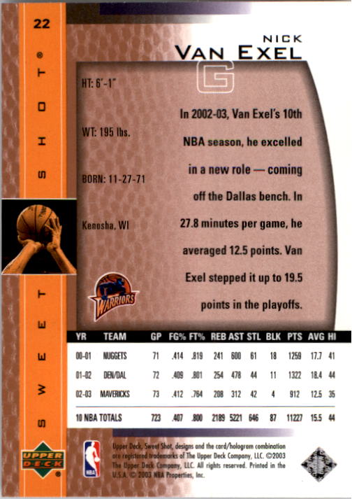 2003/2004 Sweet Shot (Upper Deck) Basketball - Picture 181 of 221