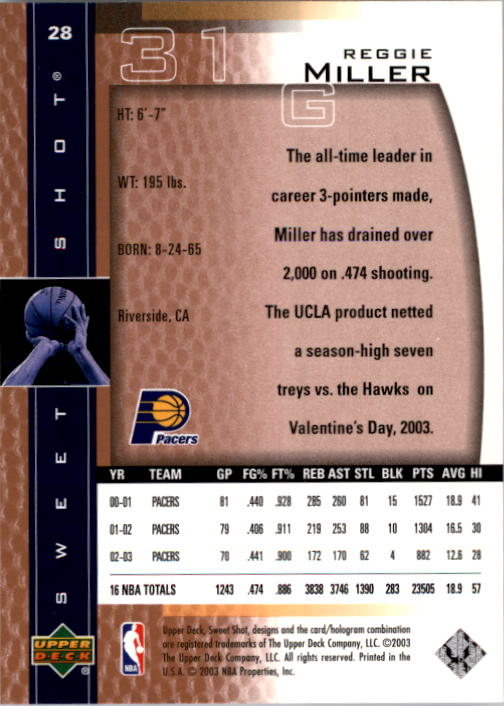 2003/2004 Sweet Shot (Upper Deck) Basketball - Picture 169 of 221