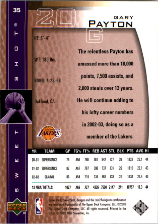 2003/2004 Sweet Shot (Upper Deck) Basketball - Picture 155 of 221