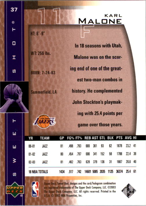 2003/2004 Sweet Shot (Upper Deck) Basketball - Picture 151 of 221