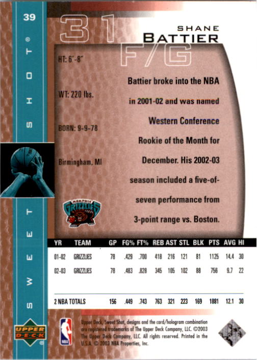 2003/2004 Sweet Shot (Upper Deck) Basketball - Picture 147 of 221