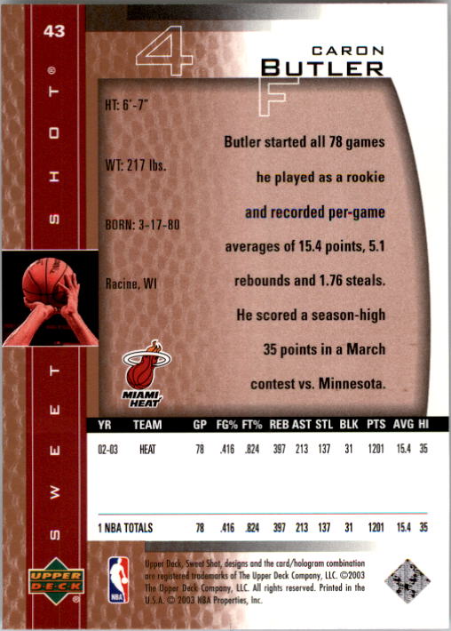 2003/2004 Sweet Shot (Upper Deck) Basketball - Picture 139 of 221