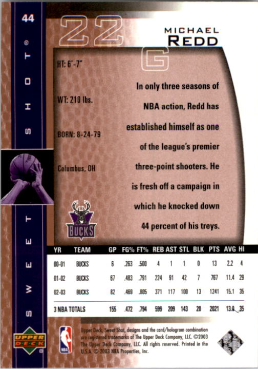 2003/2004 Sweet Shot (Upper Deck) Basketball - Picture 137 of 221