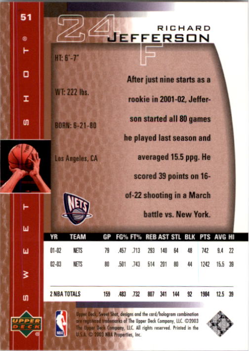 2003/2004 Sweet Shot (Upper Deck) Basketball - Picture 123 of 221